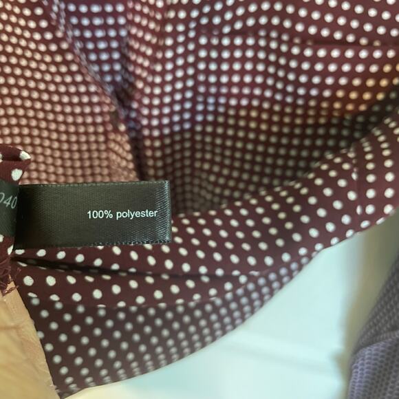 The Limited Ashton Maroon White Polka Dot Womens Long Sleeve Top Button Down XS - Picture 8 of 8